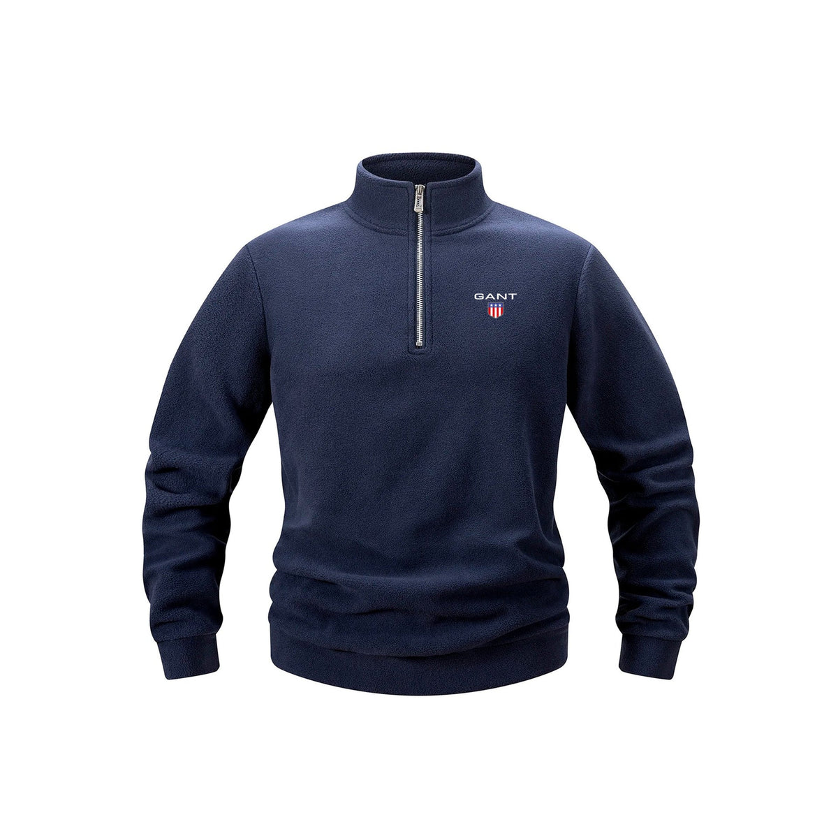 Maglione GA in fleece con zip a metà