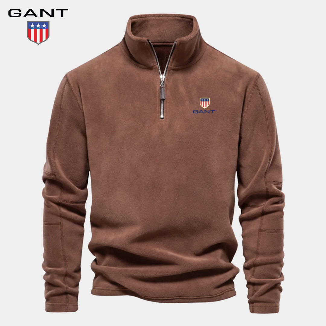 GANT™ Felpa Premium in Pile Mezza Zip