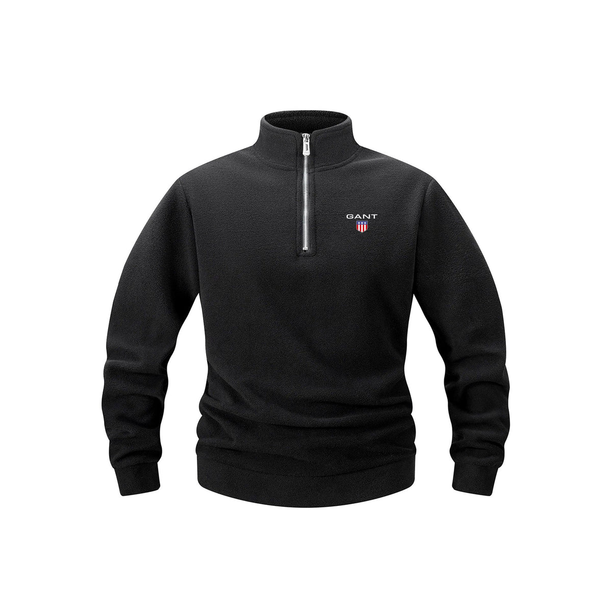 Maglione GA in fleece con zip a metà