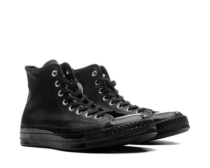 Scarpe Alte in Tela Nera con Suola in Gomma