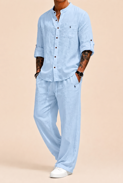Completo Camicia e Pantaloni in Lino-Cotone