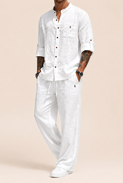 Completo Camicia e Pantaloni in Lino-Cotone