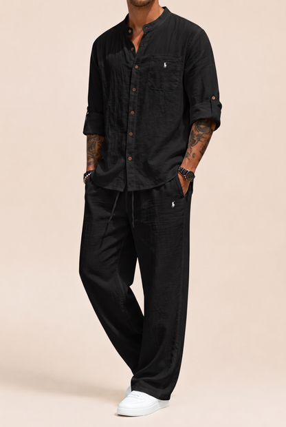 Completo Camicia e Pantaloni in Lino-Cotone