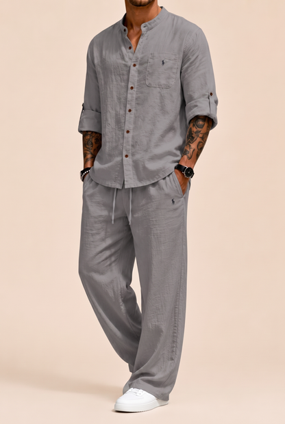 Completo Camicia e Pantaloni in Lino-Cotone