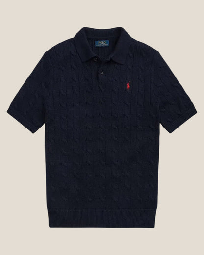 Polo Cable-Knit in Cotone