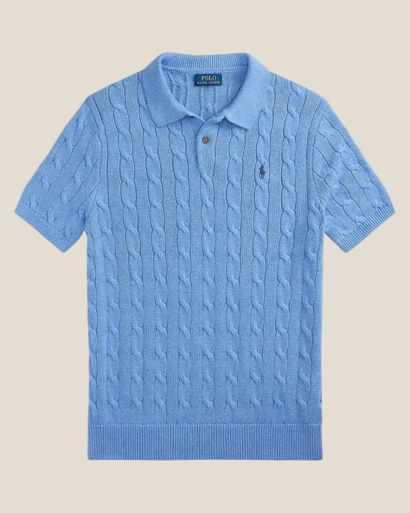 Polo Cable-Knit in Cotone