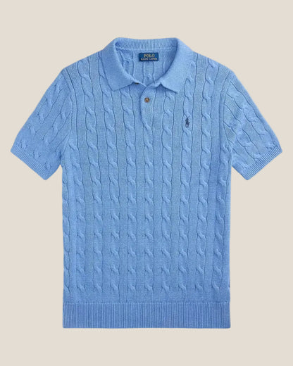 Polo Cable-Knit in Cotone